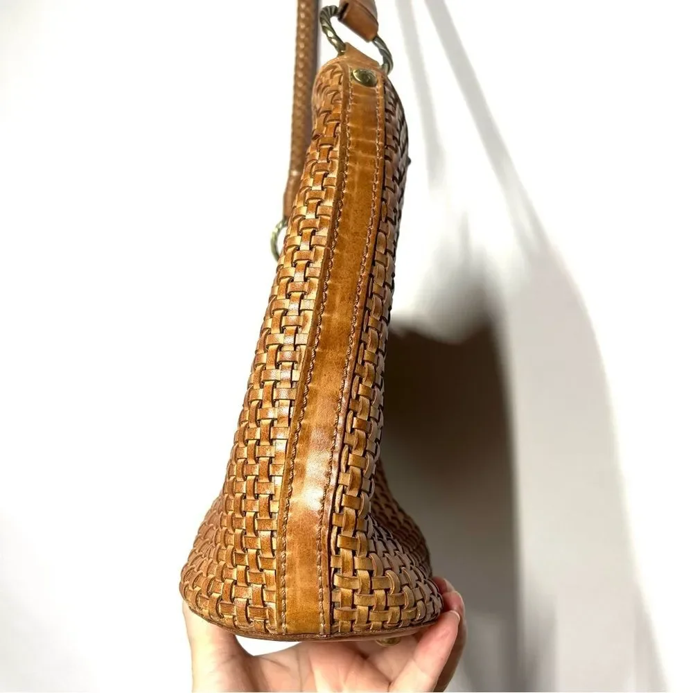 Patricia Nash Woven Leather Castelli Square Hobo in Sand